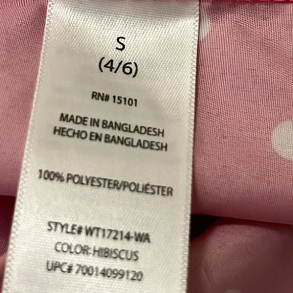 WEATHER TAMER Pink Polka Dot Hooded Parka In A Pocket Jacket 6 NWOT - Picture 10 of 10